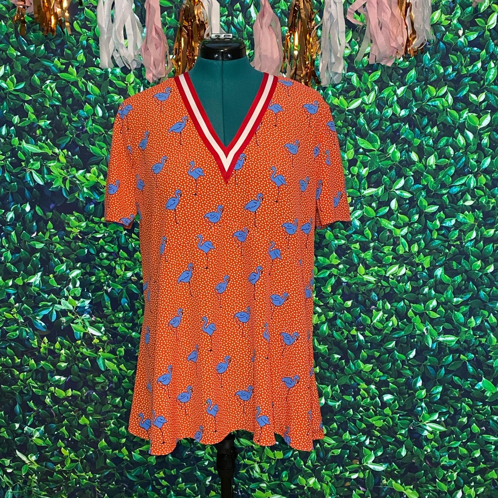 Red Top with Blue Birds